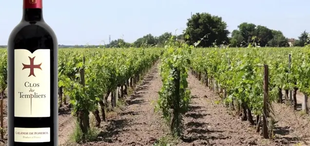 Bouteille du clos des templier et nouvelles vignes sur la commune de néac